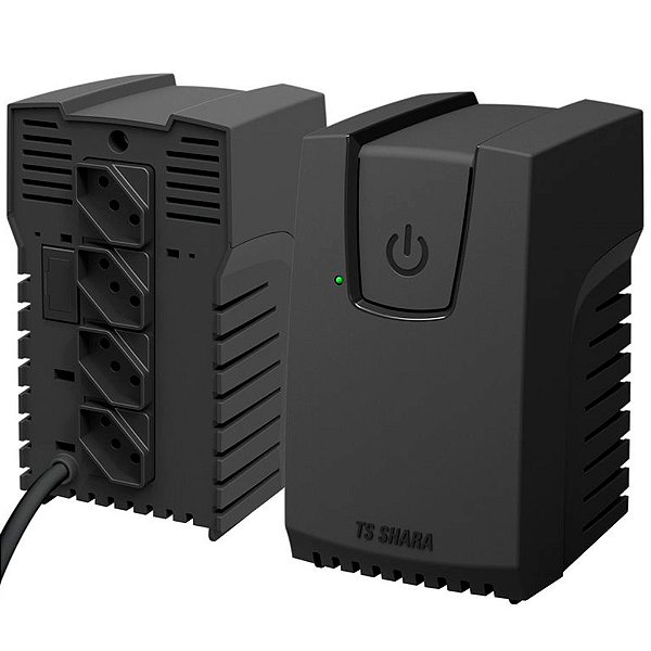 Estabilizador TS Shara Powerest 300VA, 4 Tomadas, Saida 115V, Entrada Bivolt, Preto 9101