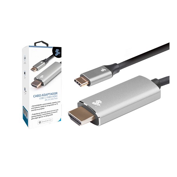 Cabo Adaptador Usb c Para Hdmi 4k 60hz Espelha Celular Na Tv Digimer