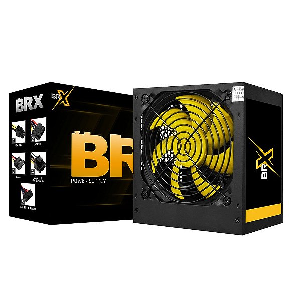 Fonte Atx 650w Bivolt Automática Brx Cooler 120mm 24pin Sata