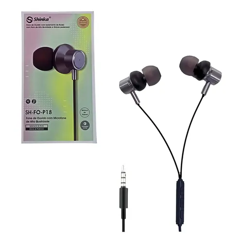 Fone De Ouvido Com Mic E Controle De Volume Shinka