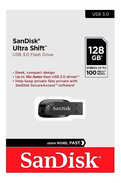 PEN DRIVE SANDISK 128GB ULTRA SHIFT USB 3.0
