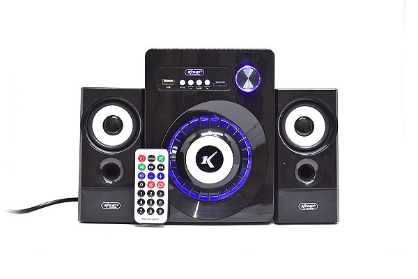 CAIXA DE SOM CARTÃO/PEN DRIVE/CONTROLE 16W SUBWOOFER KNUP  KP-6022BH