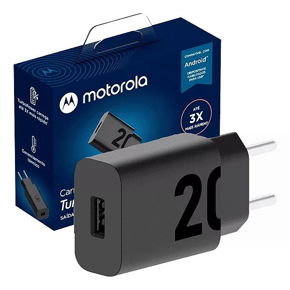 Carregador De Parede Motorola Turbo Power 20w - Sem Cabo Cor Preto