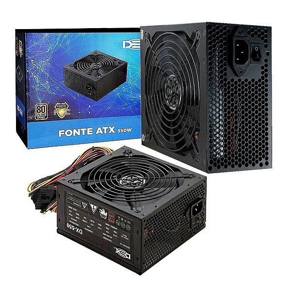 Fonte Atx 550w Reais Gamer Dex Dx-550 80 Plus Bronze