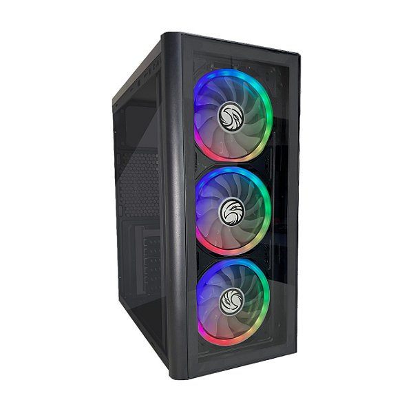 Gabinete Atx Brazil Pc Gamer Bpc C22901 3x Fans Rgb Preto