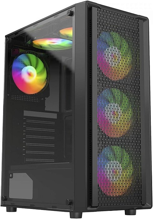 Gabinete Gamer Storm 4X Fan Rgb Liketec Preto Pronta Entrega