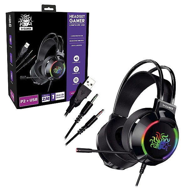 Headset Gamer Nemesis Microfone P2 3,5mm Pc Note Cabo 2m