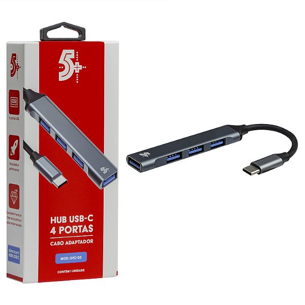 Adaptador Hub USB C Tipo C 4 Portas USB 3.0 2.0 Para Mac