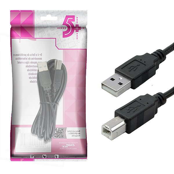 Cabo Usb 2.0 Para Impressora Epson Hp Canon Samsung 2M
