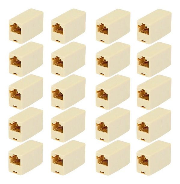 Kit 20 Emenda Rj45 8x8 Cat5 Cat6 1 Gbps Emenda Cabo De Rede