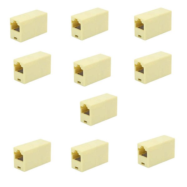 Kit 10 Emenda Rj45 8x8 Cat5 Cat6 1 Gbps Emenda Cabo De Rede