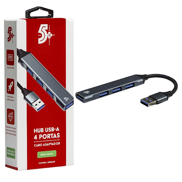 Hub Ampliador de Usb 4 Portas 1xUsb 3.0 3xUSB 2.0 5Gbps