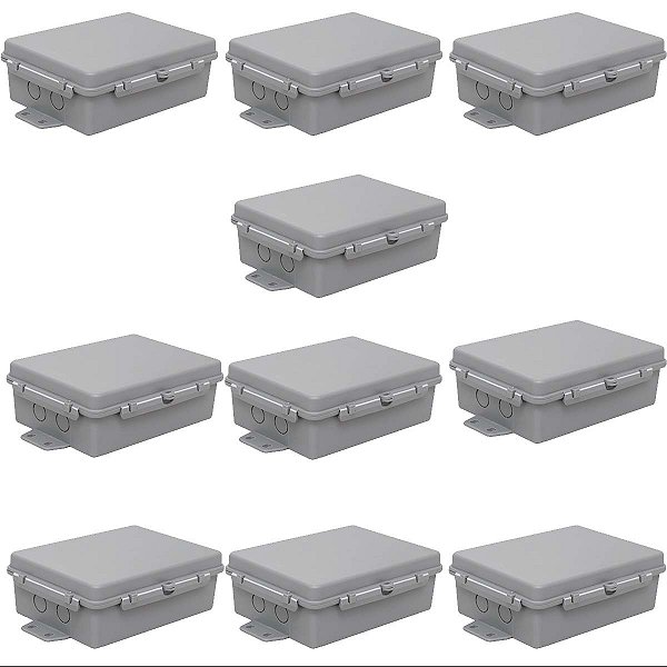 10 Caixas Herméticas Multiuso Plástica Baby Wireless Cinza