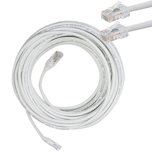 Cabo De Rede Anatel Furukawa Montado 20 Metros Cat5e Branco