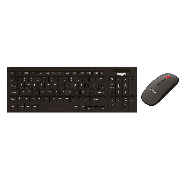 Combo Teclado E Mouse Sem Fio Office Slim Preto