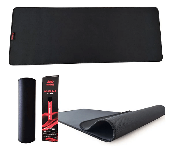 Mouse Pad Gamer Xl Extra Grande Preto Speed 80x30cm Knup