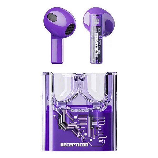 Fone De Ouvido Bluetooth 5.3 Transformers Megatron Roxo