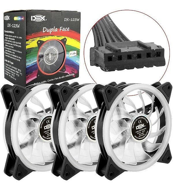 Kit 3 Cooler 120Mm Dex - Dx-123W