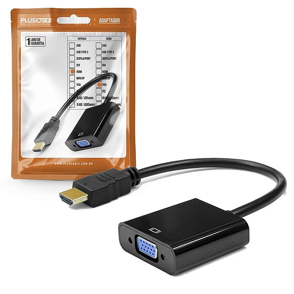 Cabo Adaptador Hdmi Macho Para Vga Femea Pc Note Plus Cable