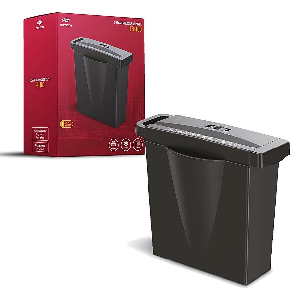 Fragmentadora De Papel Cartão Grampo 110 v C3Tech Fr-100Bk