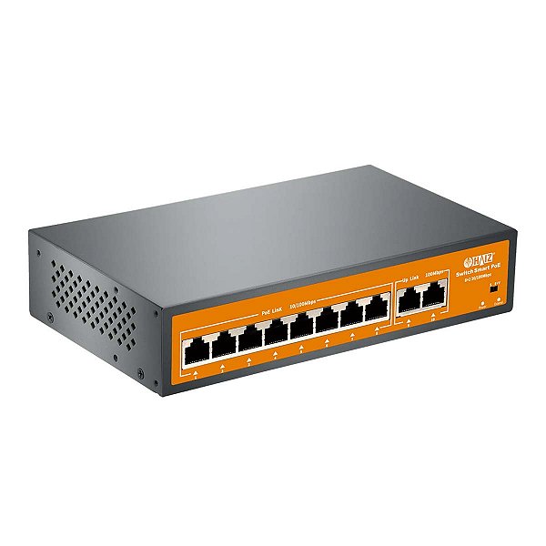 Switch Poe Haiz 8 Portas + 2 Uplink 10/100mbp Hz-ef1010p-ea2