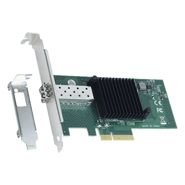 Placa De Rede 10Gbps Single Port Sfp Fibra Pci-E X4 Pcyes