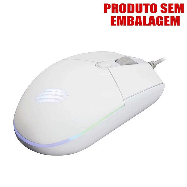 Mouse Gamer Orium 6 Botoes 3200 Dpi Led Rgb Branco S/ Caixa