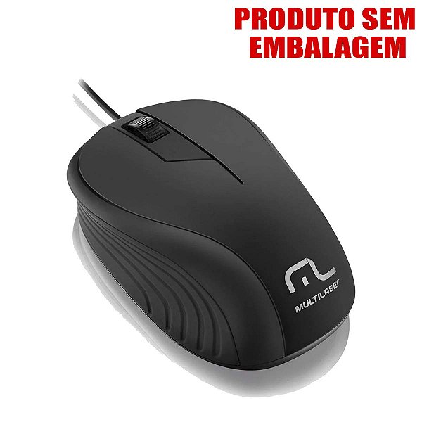 Mouse Usb Multi MO222 3 Botoes 1200 Dpi Preto S/ Caixa
