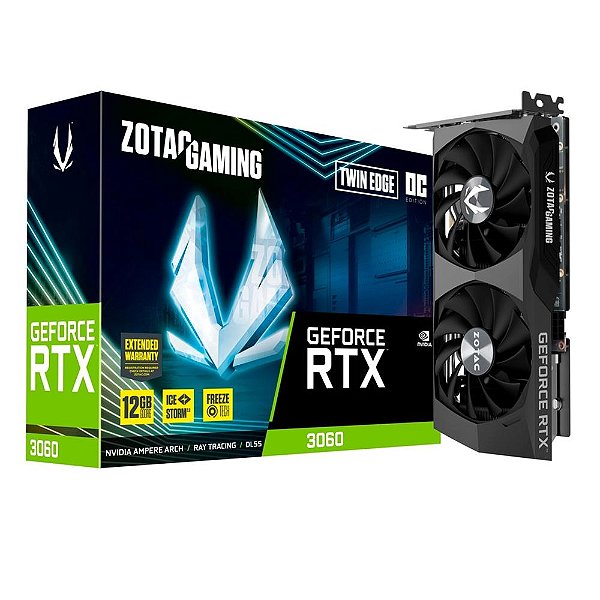 Placa De Vídeo Geforce Rtx3060 12Gb Gddr6 Zotac Twin Edge Oc