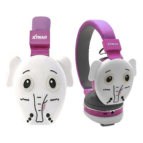 Fone De Ouvido Animais Infantil Crianca Bluetooth Elefante