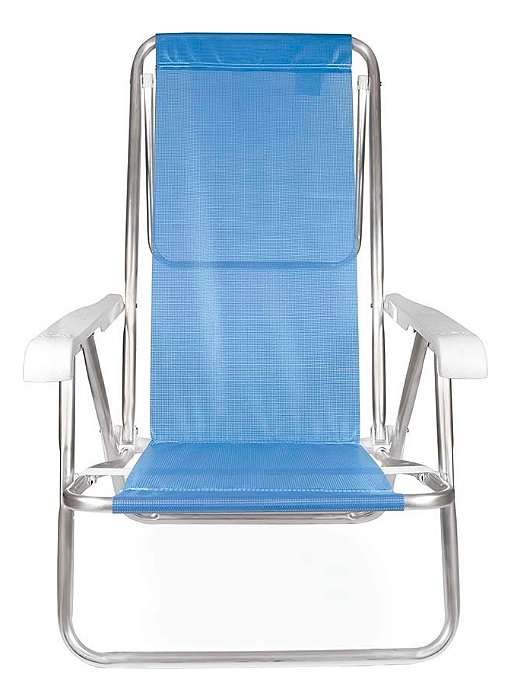 Cadeira De Praia Mor 2267 Reclinável 8 Posições Azul