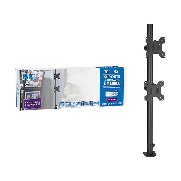 Suporte Para Monitor Ajustavel 2 Monitores Morsa 10 a 32''