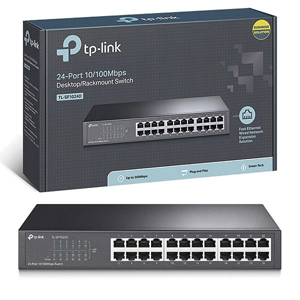 Switch Mesa/rack 24 Portas 10/100 Mbps Tp-Link Tl-Sf1024D