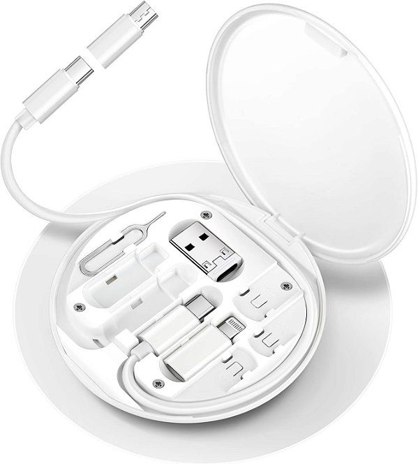 Kit Multi Adptador Cabo Usb C Otg Usb Para Lightning Branco