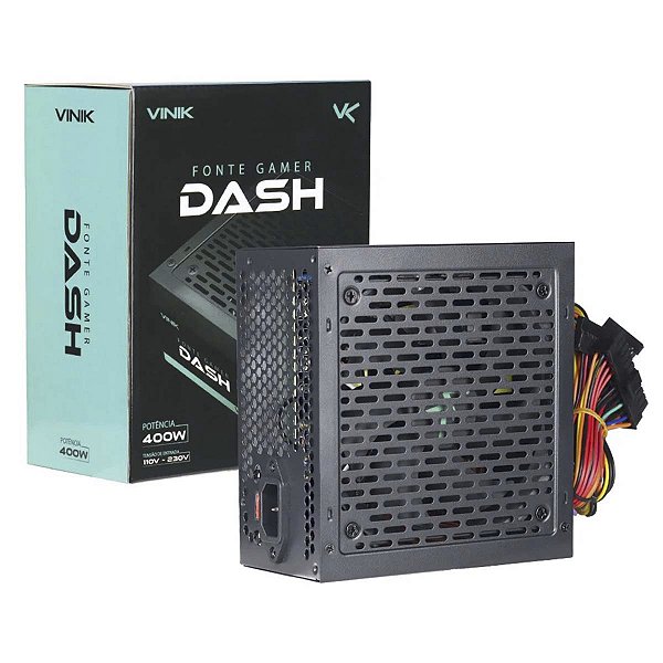 Fonte ATX Gamer Dash 400w Preta Vinik VFG400WP