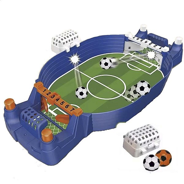 Jogo Mini Pebolim Arena Infantil Game Pinball Gol Azul