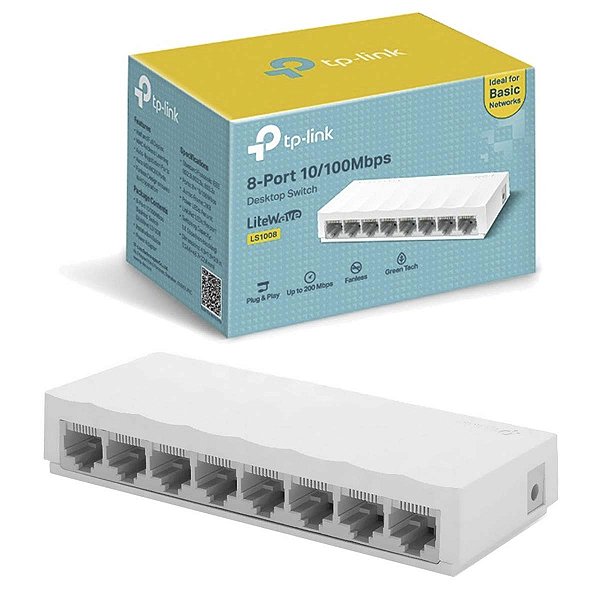 Switch TP-Link TL-LS1008 8 Portas 10/100 Mbps Fast Ethernet