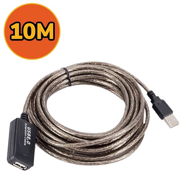 Cabo 10m Extensor Usb 2.0 Ativo Amplificado 10 Metros