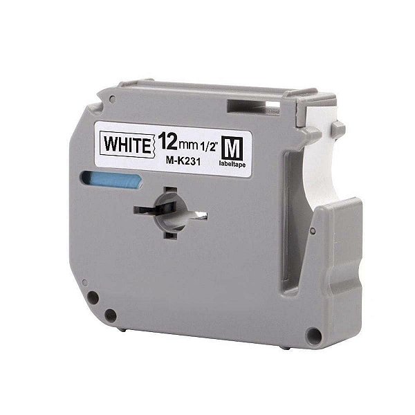 Fita Compativel Para Brother Rotuladora M-K231T 12mm Branca