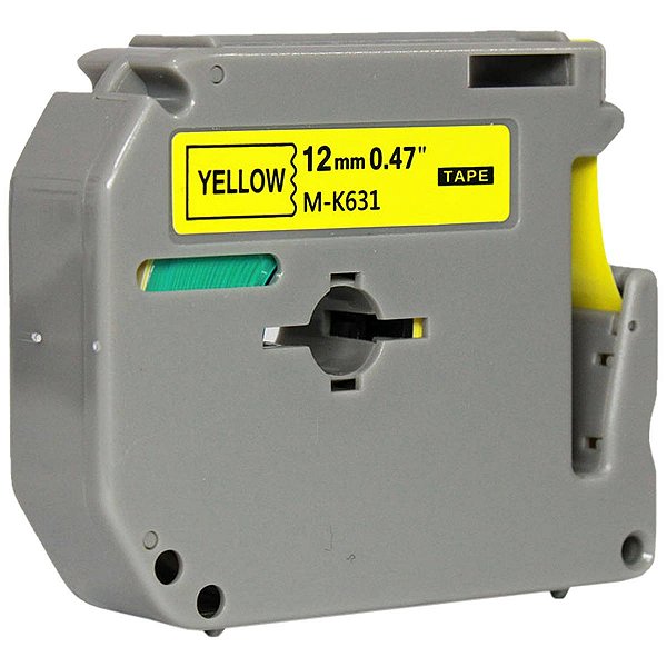 Fita Compativel Para Brother Rotuladora M-K631T 12mm Amarela