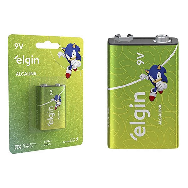 Bateria 9v Alcalina Elgin Longa Duração Cartela 1 Unidade