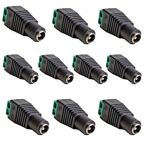 Kit 10 Conector Bnc P4 FEMEA Cftv Com Borne Para Cameras