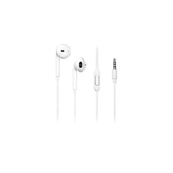 Fone Com Fio Earbud PH355 Branco Pulse Plug P2 Com Microfone
