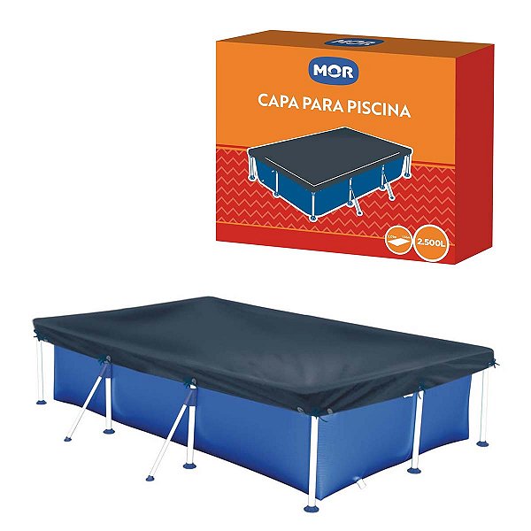 Capa Proteção Para Piscina Retangular 2500 Litros Azul Mor