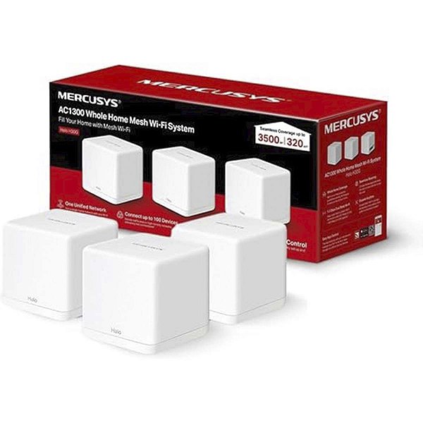 Roteador Mesh Dual Band Mercusys Halo H30G AC1300 3 Unidades