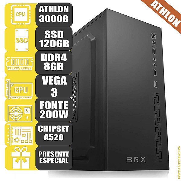 Computador Pc Office Mdi Athlon 3000G 8GB 120GB