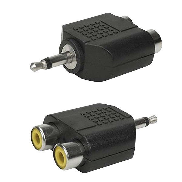 Adaptador P2 Mono Macho Divisor 2 RCA Fêmea ChipSCE 003-1208