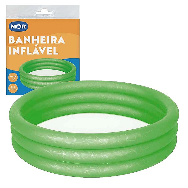 Piscina Inflável Banheira Redonda Mor 102*25cm 130L Verde