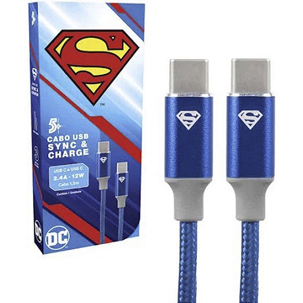 Cabo Turbo USB-C Para USB-C Superman Reforçado 5+ 018-0903