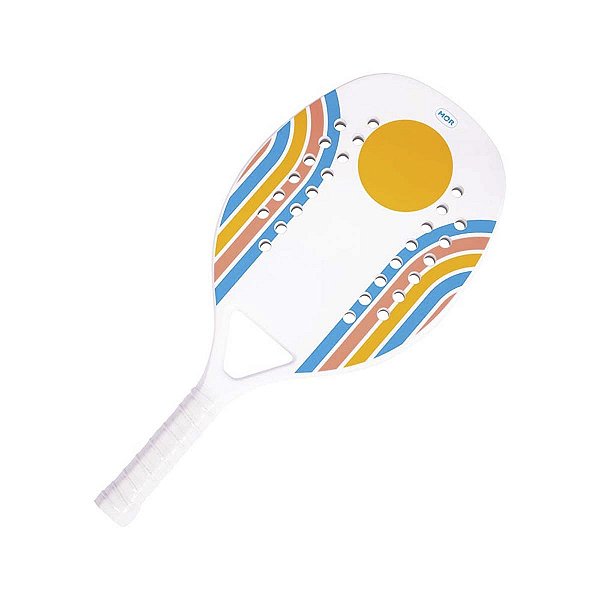 Raquete de Beach Tennis Fibra de Vidro Eva Branca MOR